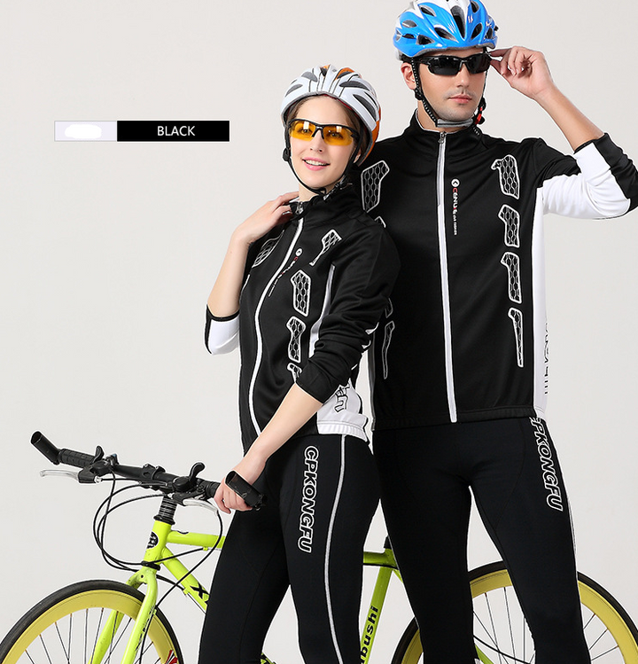 Spring and autumn bicycle Jersey long-sleeved suit men and women models mountain bike team version of clothes autumn and winter coat - Blue Force Sports