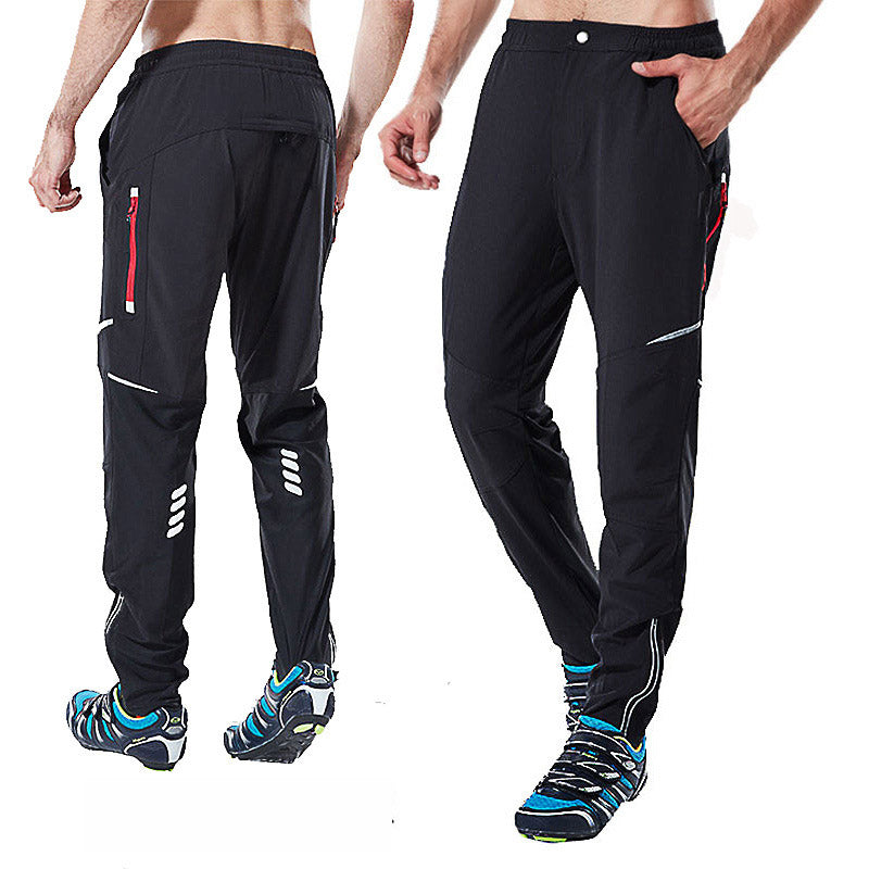 Summer Men's Trousers for Outdoor Cycling - Moisture-Wicking and Comfortable with Reflective Strip - Blue Force Sports