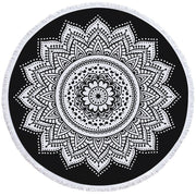 Round Printed Bath Towel Beach Towel Yoga Mat - Blue Force Sports