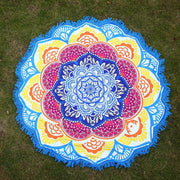 Round Printed Bath Towel Beach Towel Yoga Mat - Blue Force Sports