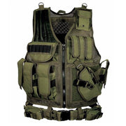 Tactical Vest Military Combat Army Armor Vests Molle Airsoft Plate Carrier Swat Vest Outdoor Hunting Fishing CS Training Vest - Blue Force Sports