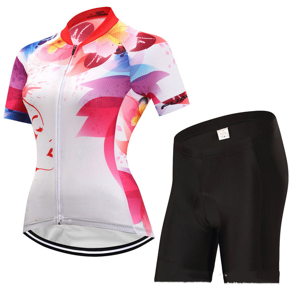 Women's short-sleeved suit for summer cycling - Blue Force Sports