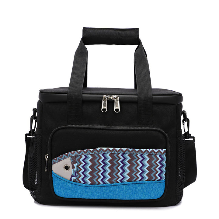 Fish Pattern Cooler Bags Lunch Box Bag EVA Insulation Waterproof Portable Lunch Bag Outdoor Multifunctional Picnic Bag - Blue Force Sports