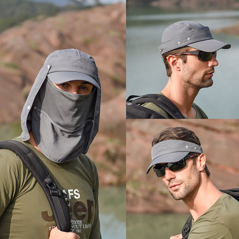 Sombrero para el sol definitivo para exteriores con protección extraíble para el rostro y el cuello