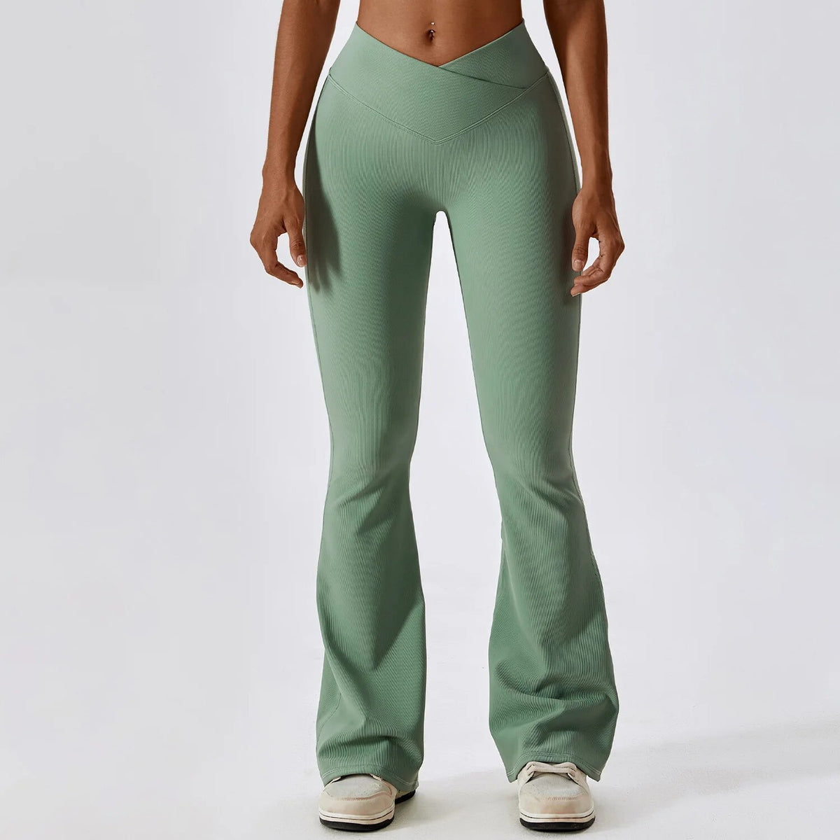 Yoga-Leggings mit hoher Taille und überkreuzter Taille – Performance-Strumpfhose für mehrere Jahreszeiten