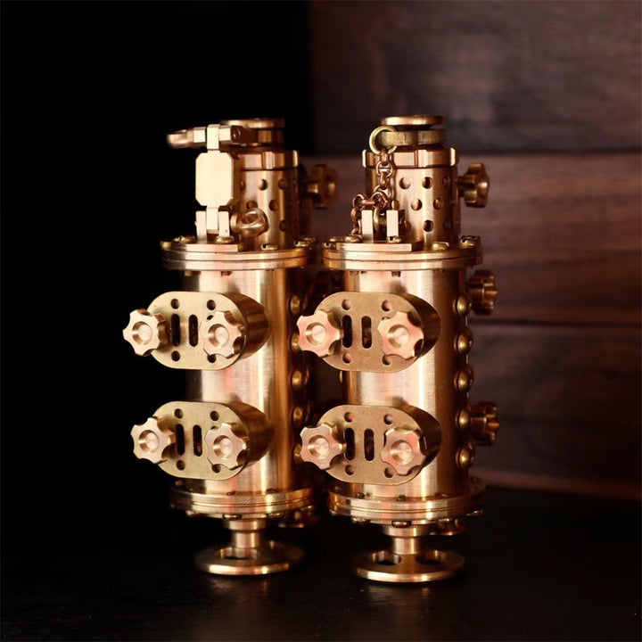 All Copper Handmade Mechanical Punk Kerosene Lighter Trench Machine - Blue Force Sports