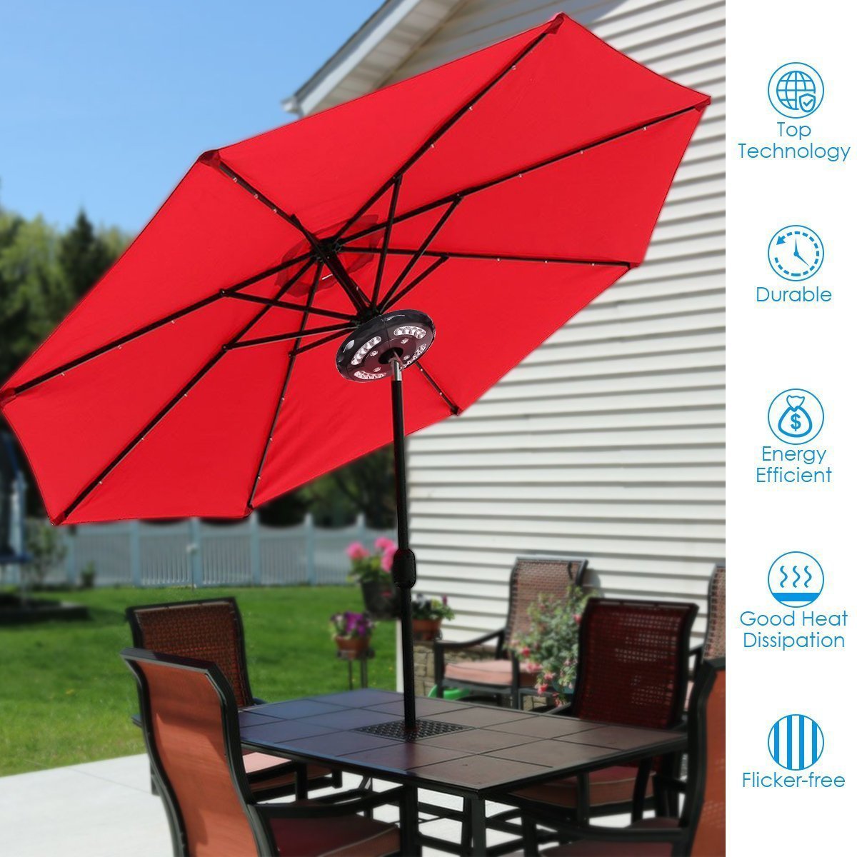 Umbrella light detachable Roman light multi-function high camping light tent light - Blue Force Sports