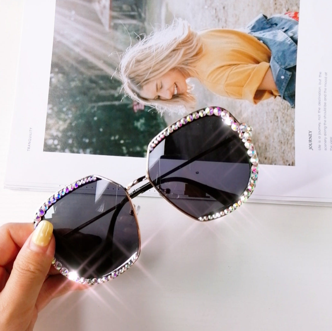 Personality trend diamond retro sunglasses - Blue Force Sports