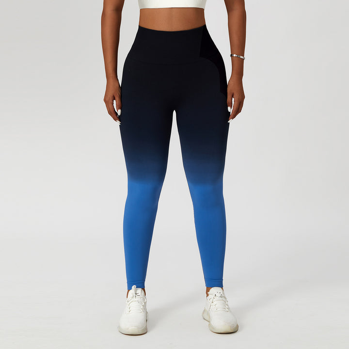 Gradient Fitness High Waist Sportswear Tight Outdoor Pants - Blue Force Sports