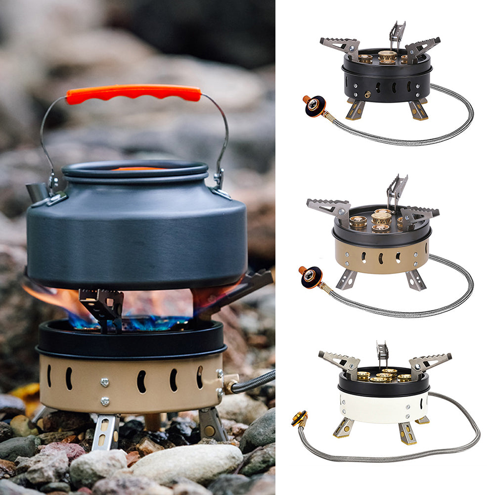 Portable Windproof Camping Cookout Gas Stove Holder Set - Blue Force Sports