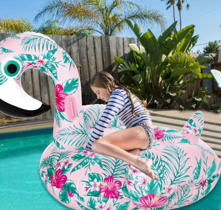 YUYU model inflatable pink flamingo swimming float Tube adult raft model pink flamingo pool float swim ring summer water fun pool toys - Blue Force Sports