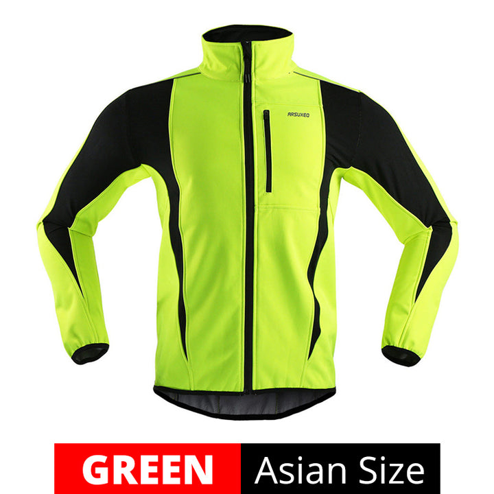 Fleece warm three layer cycling Coat Jacket Top - Blue Force Sports