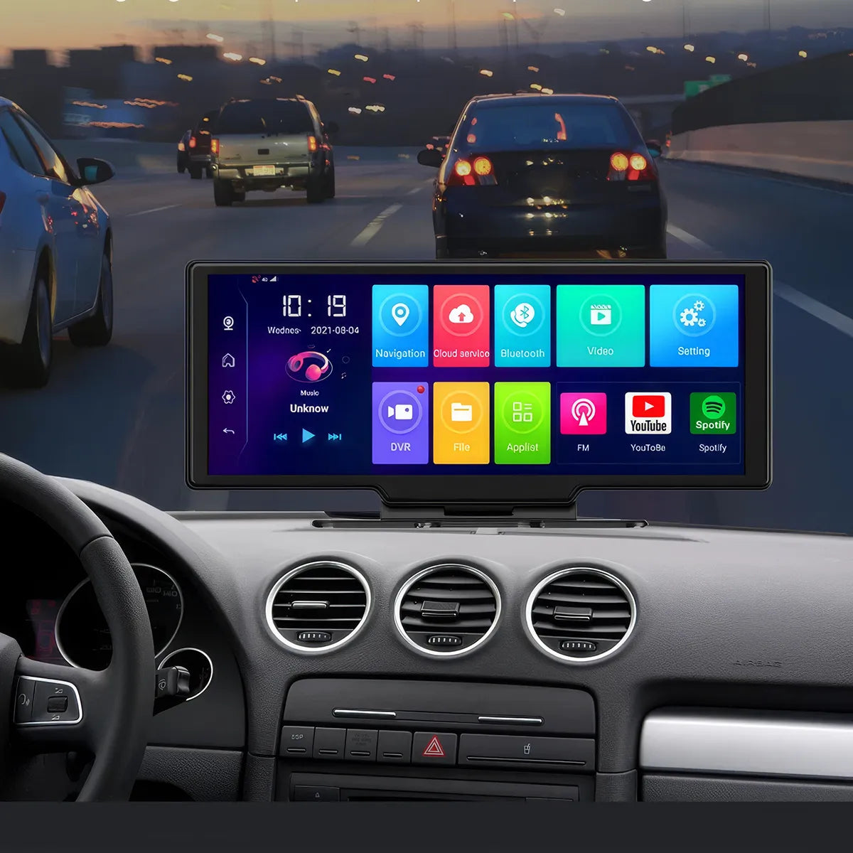 10.26-Inch Touchscreen Dash Cam with Rear Camera