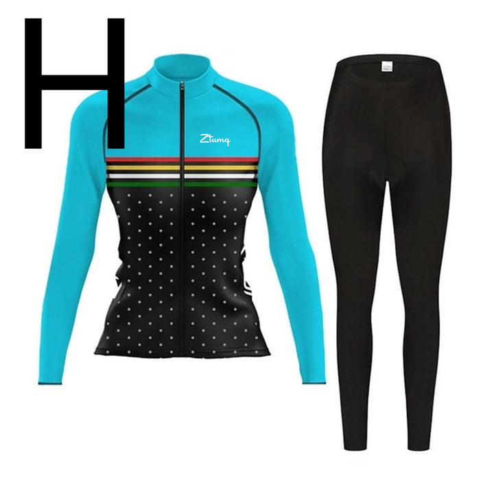 Long-sleeved Cycling Jersey And Bib, Running And Mountain Biking Sports Suit - Blue Force Sports