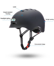 Skateboard Cycling Electric Vehicle Lighting Warning Smart Light Safety Sports Helmet - Blue Force Sports