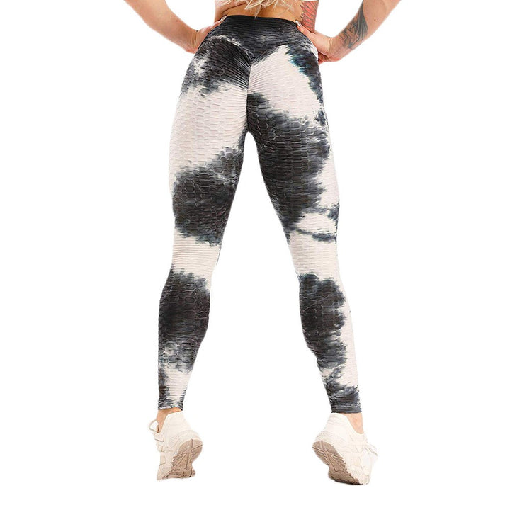 High waist hip tight tie-dye track pants - Blue Force Sports