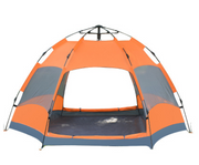 Automatic Hexagonal Tent Multi-Person Double-Layer Outdoor Camping Rain Tent - Blue Force Sports