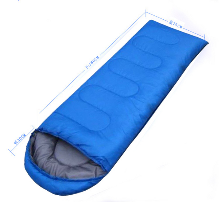 Outdoor Camping Adult Sleeping Bag Portable Light Waterproof Travel Hiking Sleeping Bag With Cap - Blue Force Sports