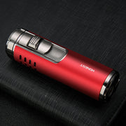 Cylindrical Metal Inflatable Four-straight Cigar Lighter - Blue Force Sports