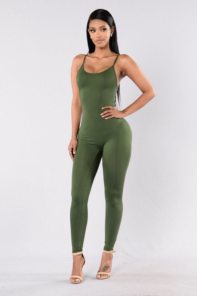 Fashion Sexy Skinny Backless Sling Jumpsuit - Blue Force Sports