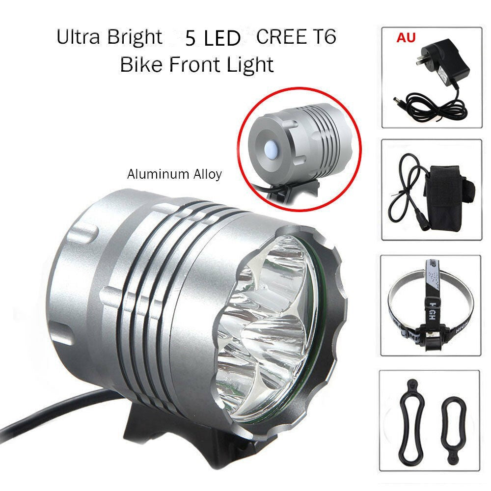 LED Mountain Bike Headlight 5T6 Bicycle Light - Blue Force Sports