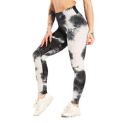 High waist hip tight tie-dye track pants - Blue Force Sports