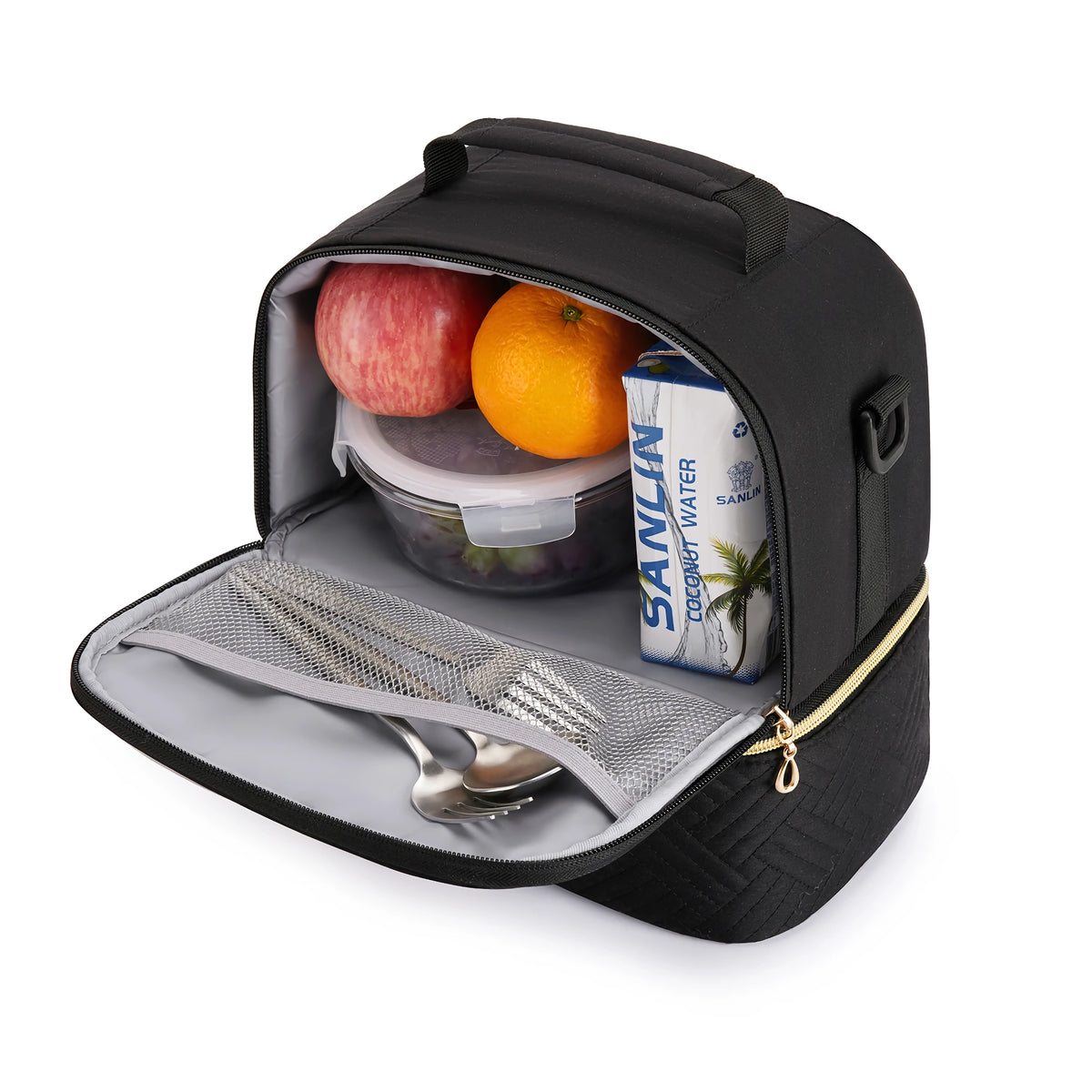 Bolsa térmica para almuerzo de dos pisos