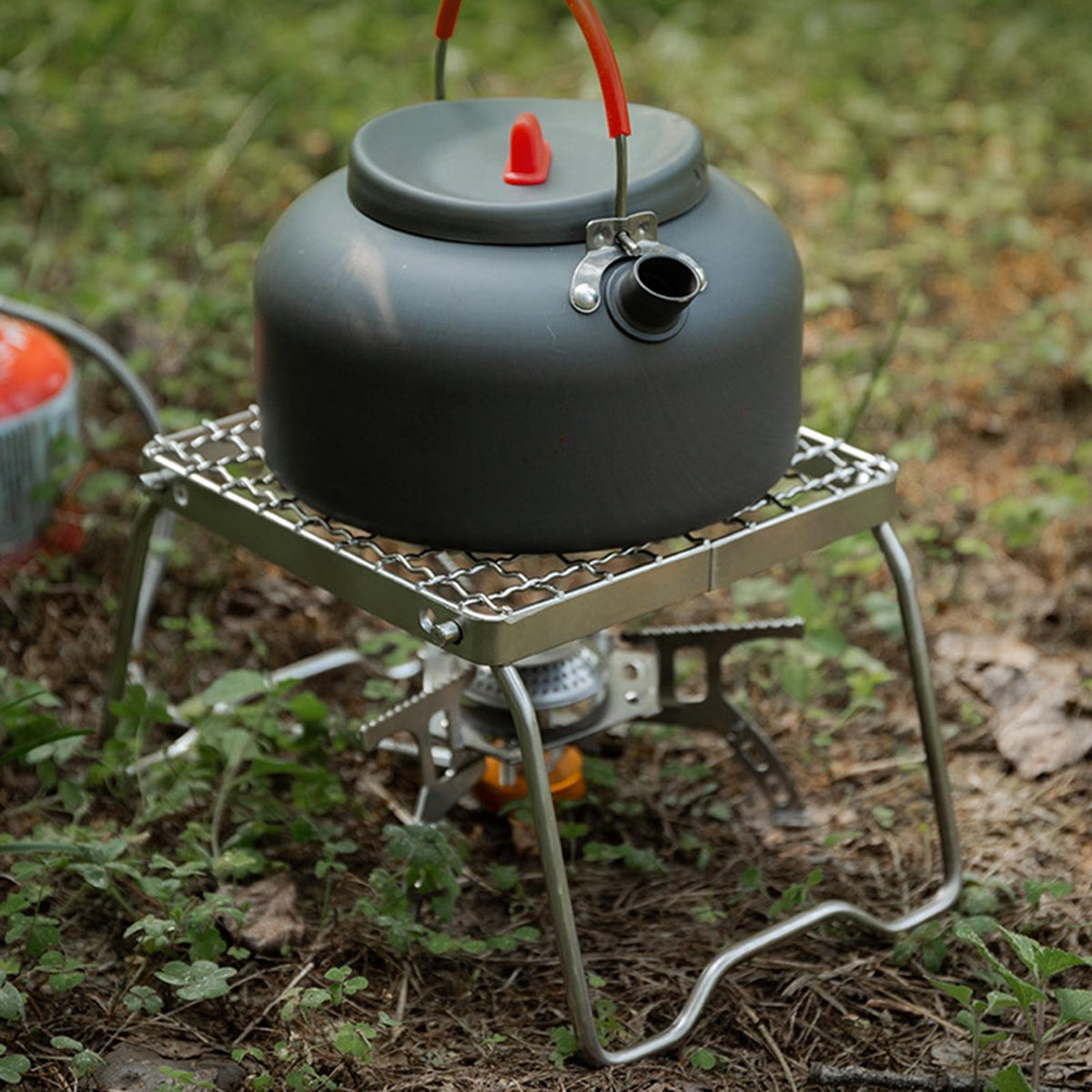 Zusammenklappbarer tragbarer Grillständer für Lagerfeuer aus Edelstahl