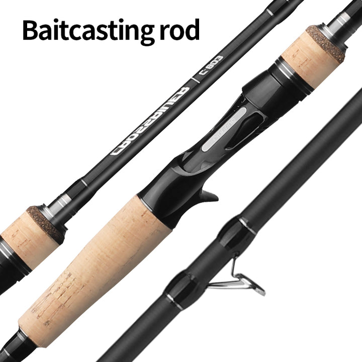 Three-section Lure Rod Adjustable Carbon Straight Handle Fishing Rod - Blue Force Sports