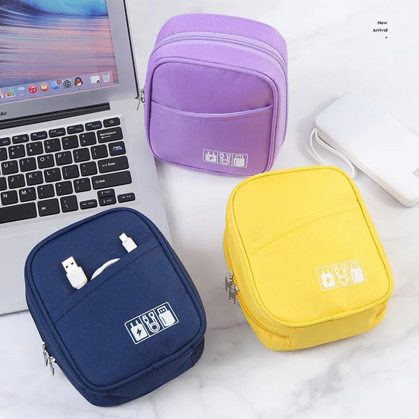 Bolsa organizadora de cables de datos portátil e impermeable para accesorios de viaje