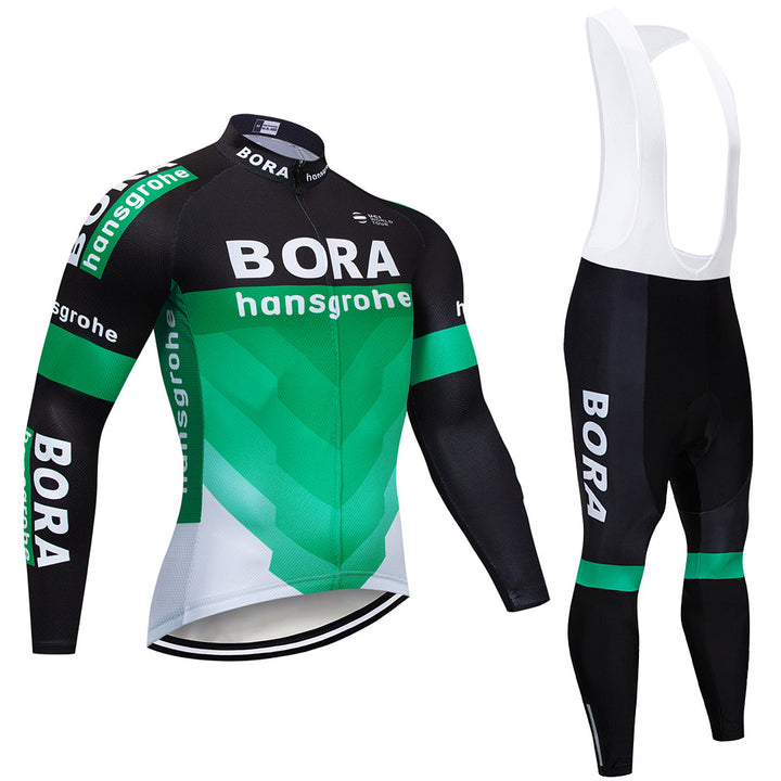 Cycling wear long-sleeved suit thin section plus velvet - Blue Force Sports