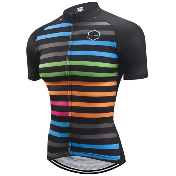 Short Sleeve Cycling Jersey - Stripes - Blue Force Sports