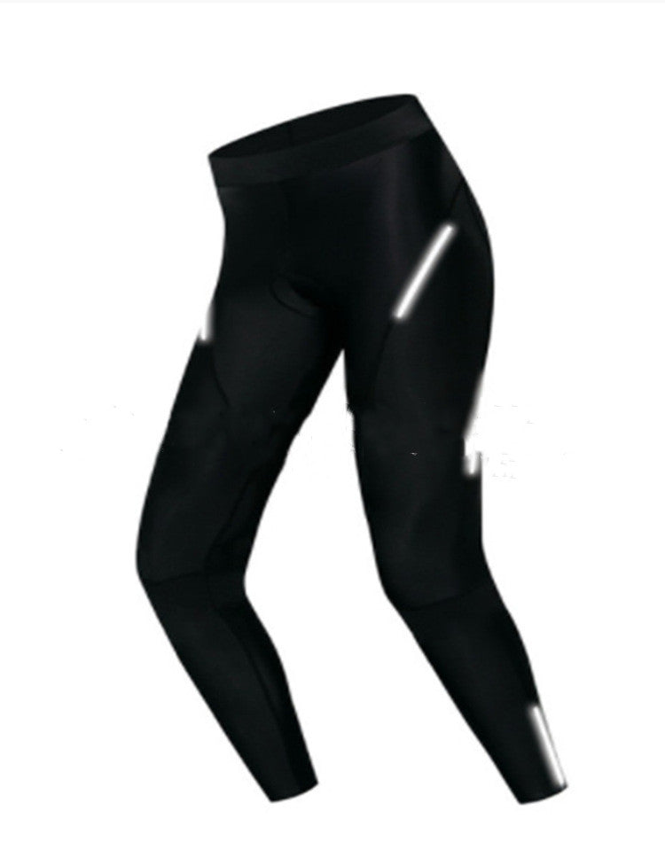 Pure Black Breathable Reflective Cycling Pants - Blue Force Sports