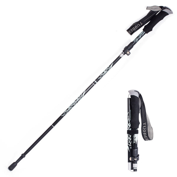 Ultralight Aluminum Alloy 5Sections Walking Poles Adjustable Trekking Poles Telescopic Walking Sticks Anti Shock Hiking Stick - Blue Force Sports