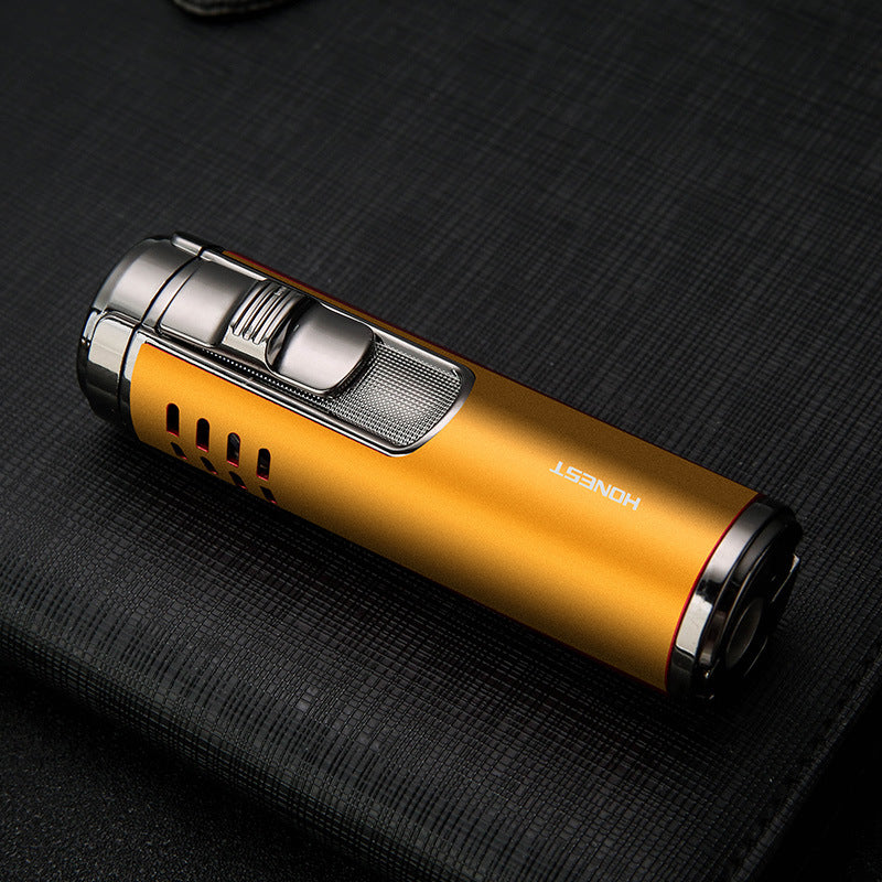 Cylindrical Metal Inflatable Four-straight Cigar Lighter - Blue Force Sports