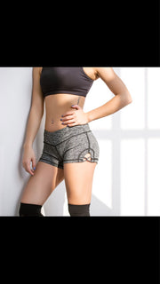 Original 2021 spring and summer new tight buttocks YOGA SHORTS dynamic single car cross hollowed out shorts - Blue Force Sports