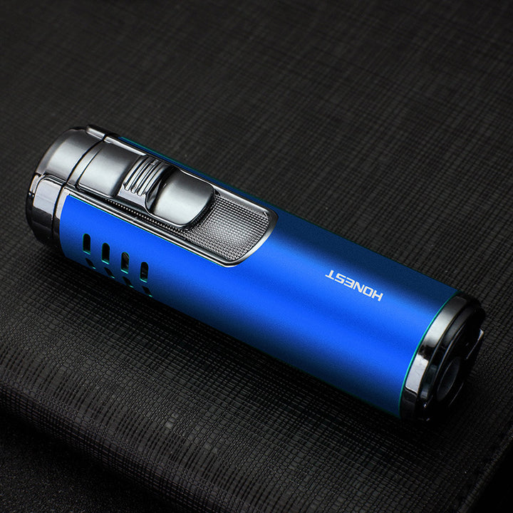 Cylindrical Metal Inflatable Four-straight Cigar Lighter - Blue Force Sports