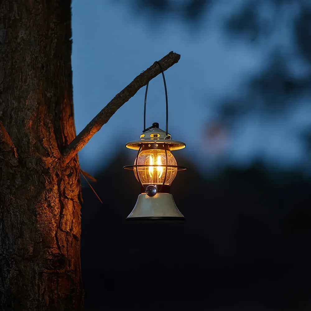 Linterna de camping retro LED recargable 