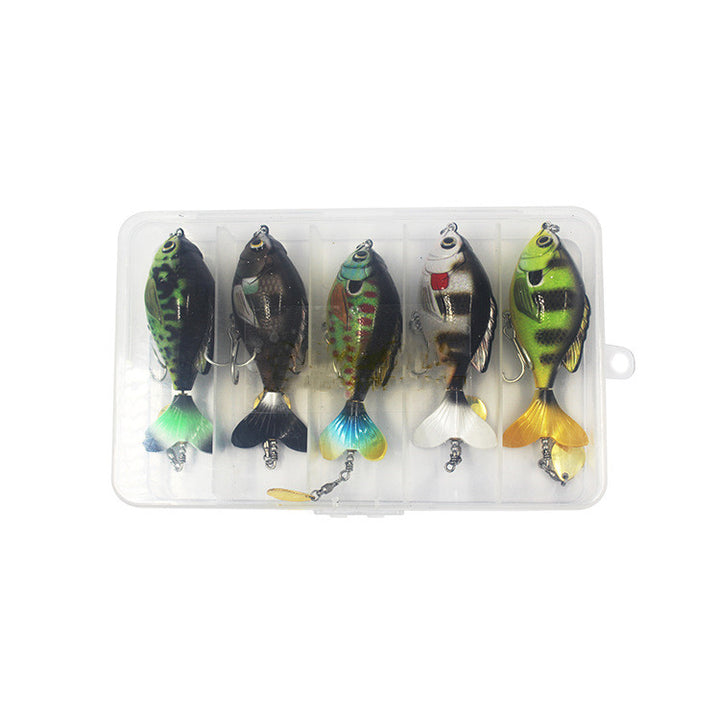 5piece Top Mounted Spinning Tail Fishing Lure Set - Blue Force Sports