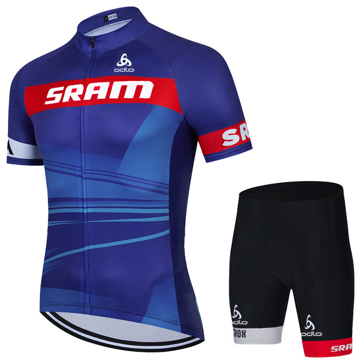 Men's Mesh Thin Sports Short Sleeve Cycling Suit - Blue Force Sports