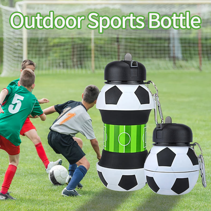 Botella de agua de silicona plegable deportiva
