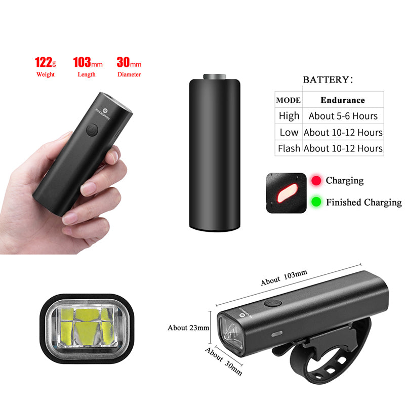 Bicycle light headlights night riding glare flashlight USB charging - Blue Force Sports