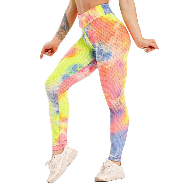 High waist hip tight tie-dye track pants - Blue Force Sports