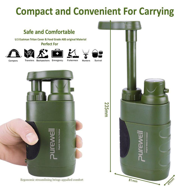 Multistage Outdoor Water Purifier for Emergency Camping Wilderness Survival - Blue Force Sports