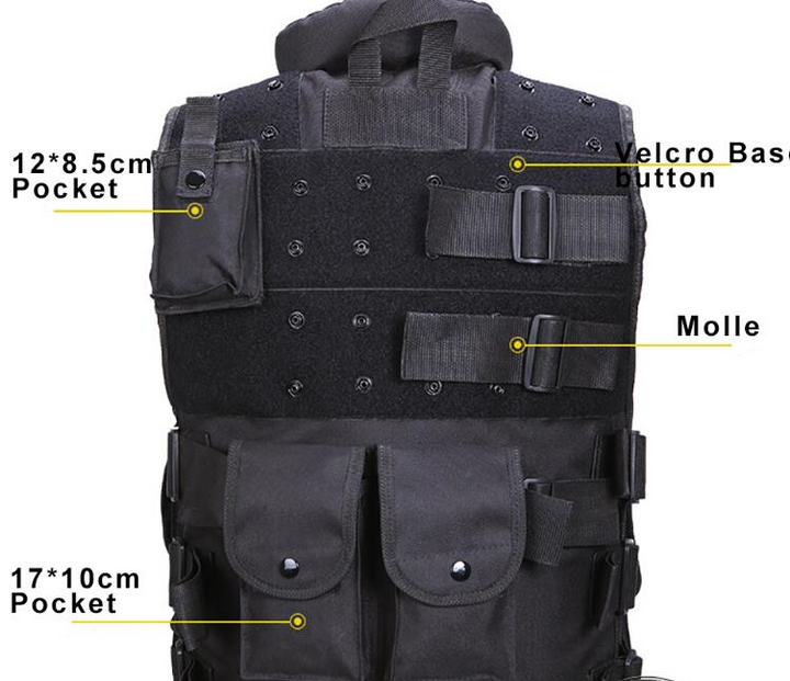 Tactical Vest Black Mens Military Hunting Vest - Blue Force Sports