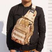 Hot Style Canvas Riding Pack Camouflage Field Sports Small Chest Bag Single Shoulder Oblique Cross Outdoor Tactical Package. - Blue Force Sports