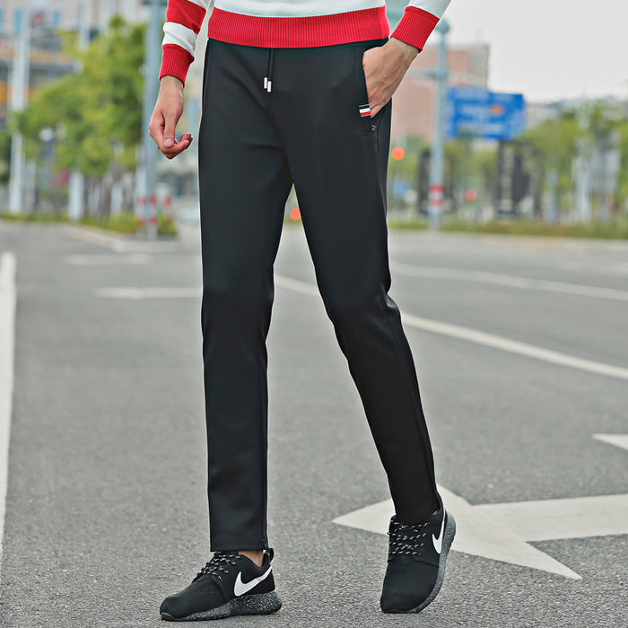 2021 spring and autumn men's casual trousers Korean pants fast dry student sports pants male trousers straight tube autumn pants - Blue Force Sports
