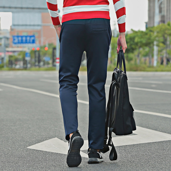 2021 spring and autumn men's casual trousers Korean pants fast dry student sports pants male trousers straight tube autumn pants - Blue Force Sports