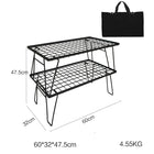 Outdoor Portable Splicing Camping Picnic Barbecue Iron Folding Table - Blue Force Sports