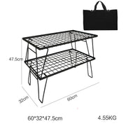 Outdoor Portable Splicing Camping Picnic Barbecue Iron Folding Table - Blue Force Sports